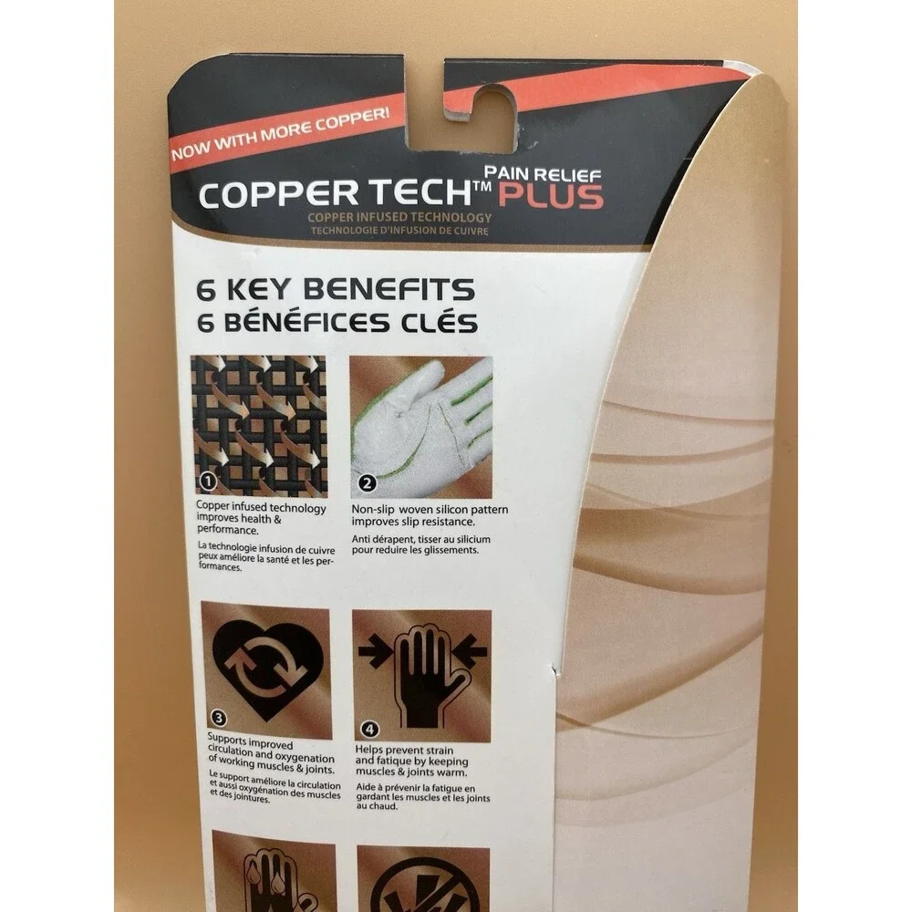 Copper Tech Plus Women's Golf Glove Right Hand White Lime Green One Size